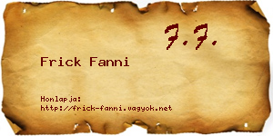 Frick Fanni névjegykártya