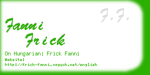 fanni frick business card